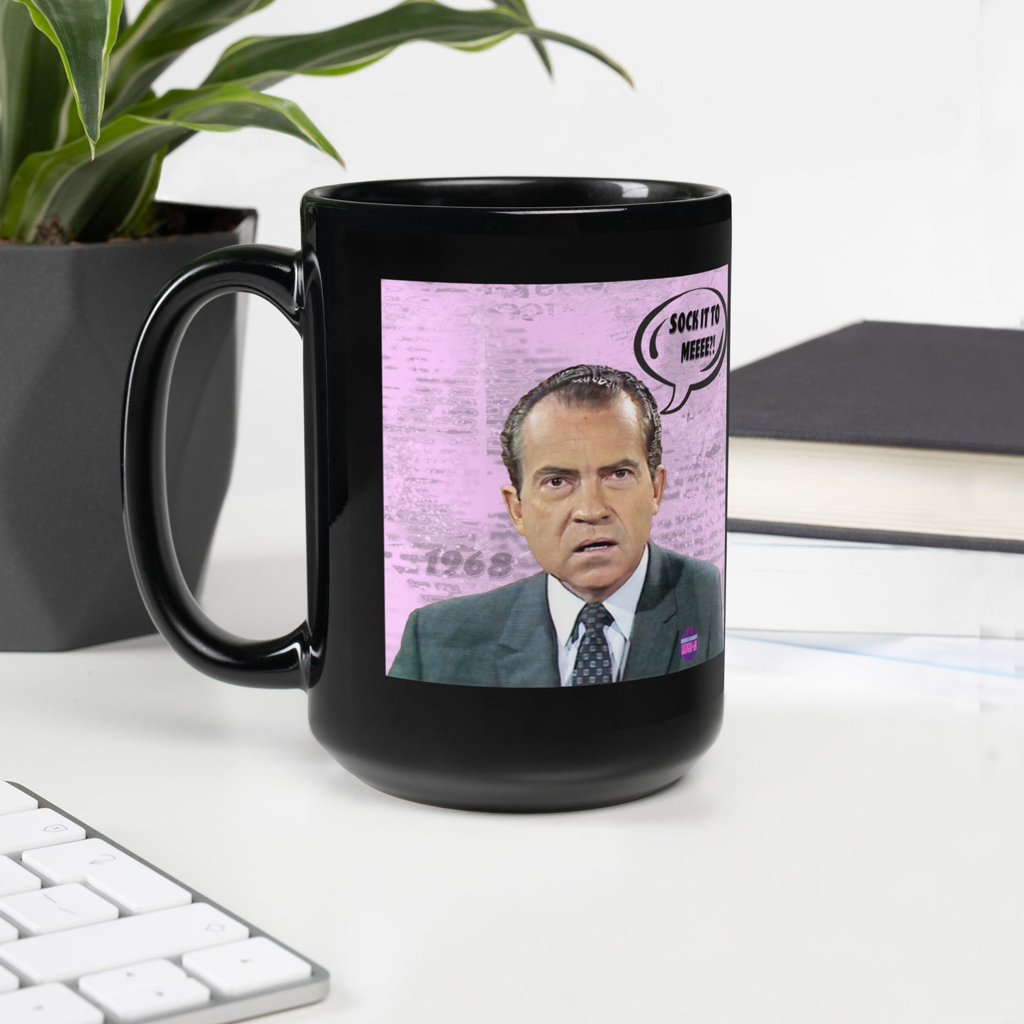 Sock It To Meeee?! Black Glossy Mug - Rowan & Martin's Laugh-In