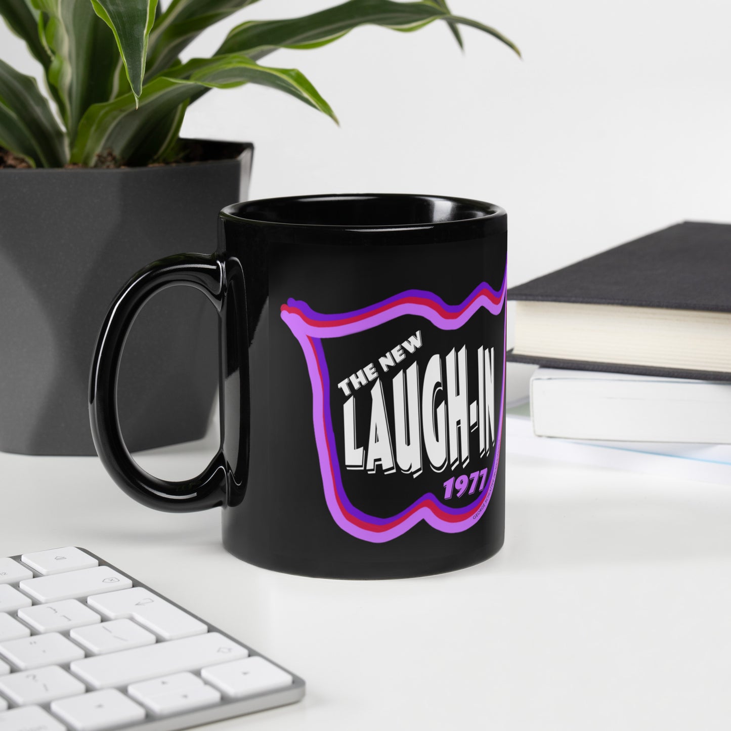 The New Laugh-In Logo Black Glossy Mug