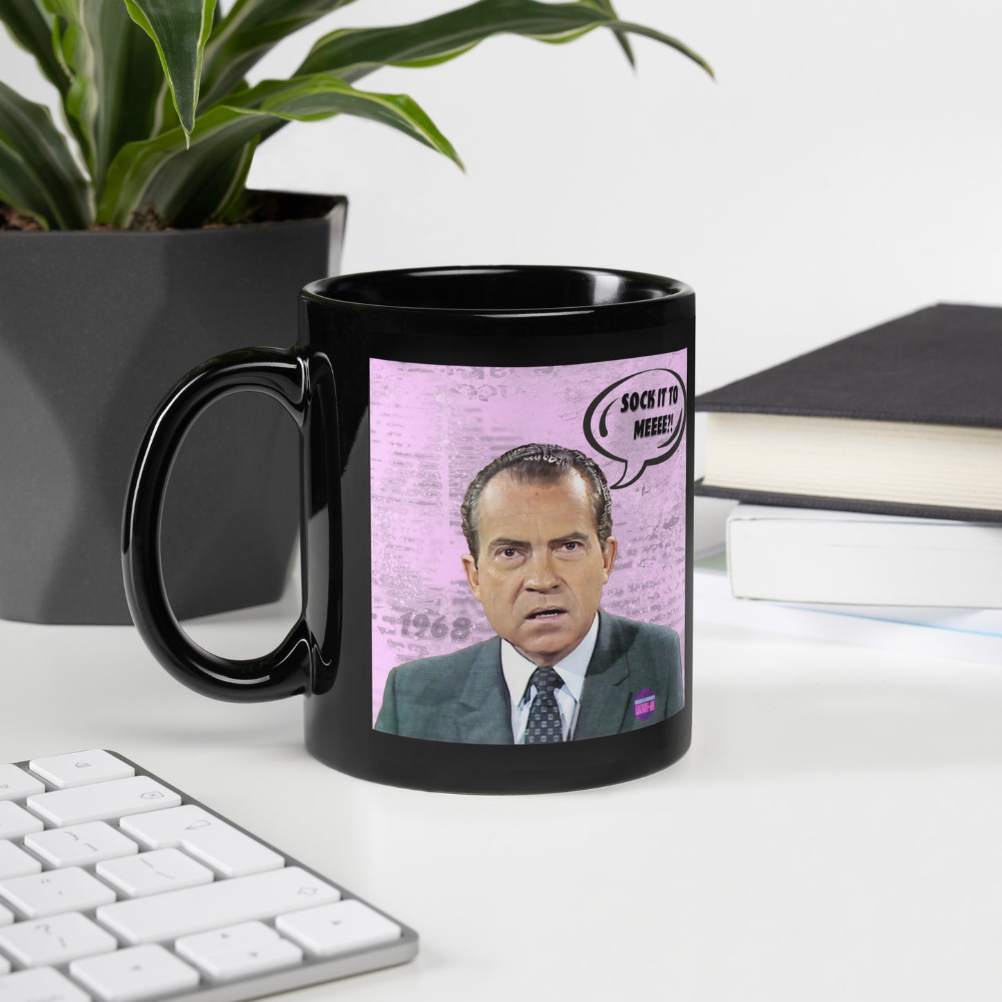 Sock It To Meeee?!  Black Glossy Mug - Rowan & Martin's Laugh-In