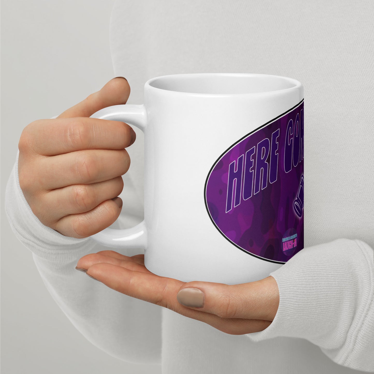 Here Come Da Judge - Purple - White Glossy Mug - Rowan & Martin's Laugh-In